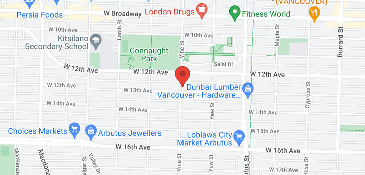 map of 2293 W 13TH AVENUE